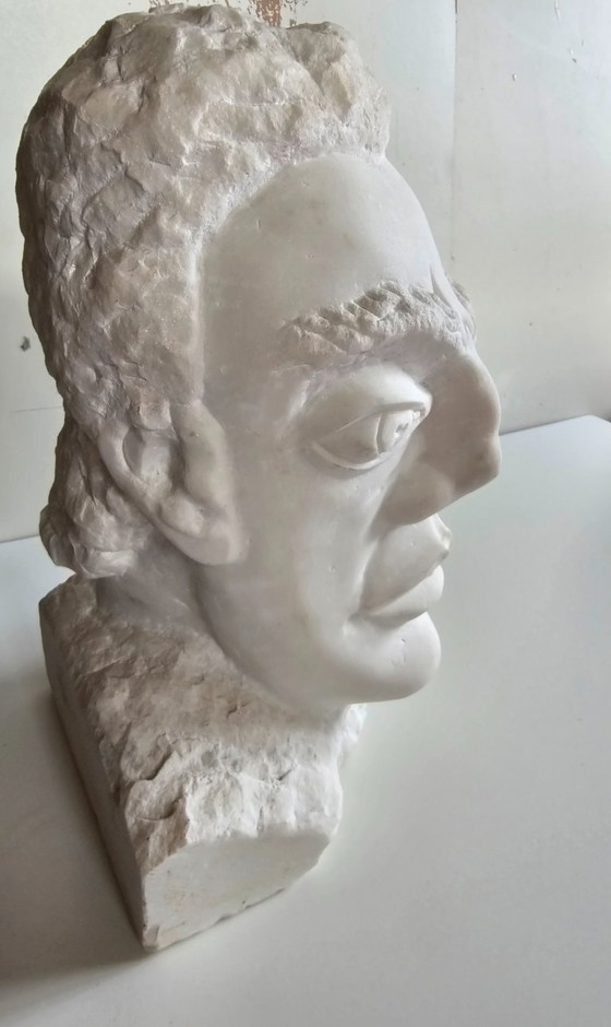 Image 1 of Tête d'homme, marbre blanc de Carrare 2022
