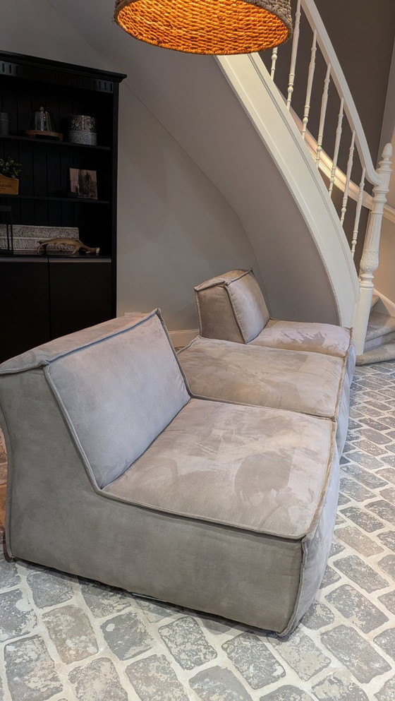 Image 1 of Modulaire bank (Goossens Jim) Micro Leer Alcamara Licht Grijs