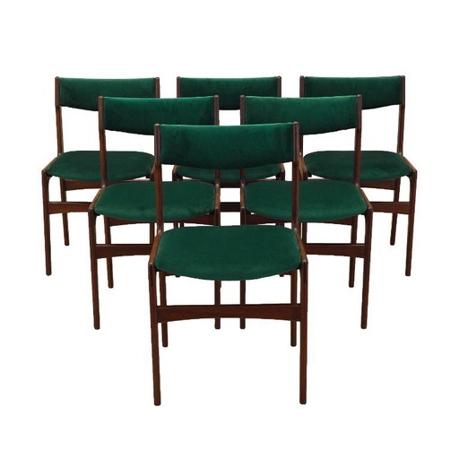 Set of six teak chairs, Danish design, 1970s, production: Denmark