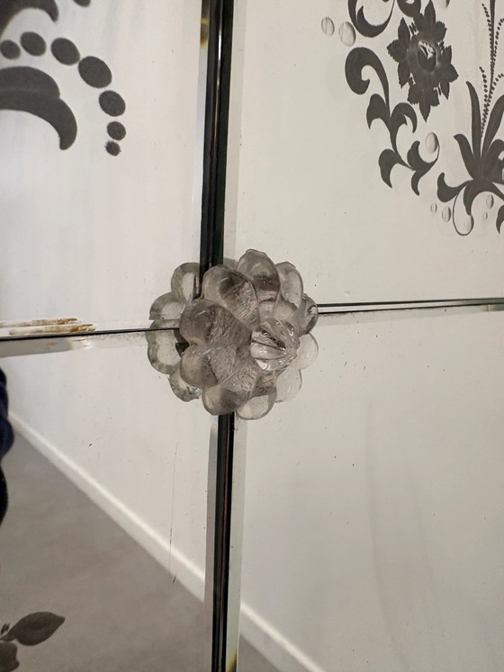 Grande Specchio Rococò Veneziano in Legno Dorato con Vetro Inciso (foto 9 di 9)