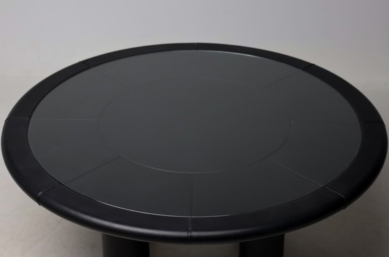 Image 1 of Carlo Bartoli Rossi di Albizzate – Black Leather, Glass Disc, Italian Mastery