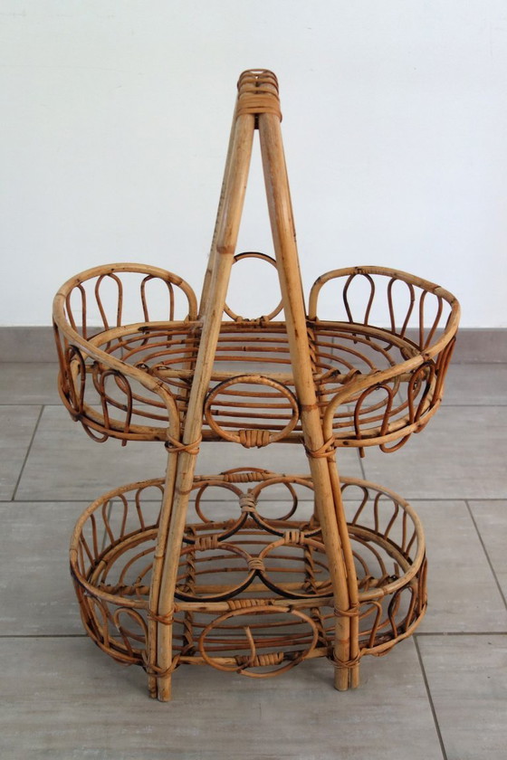 Image 1 of Rotan barwagen uit de jaren 60