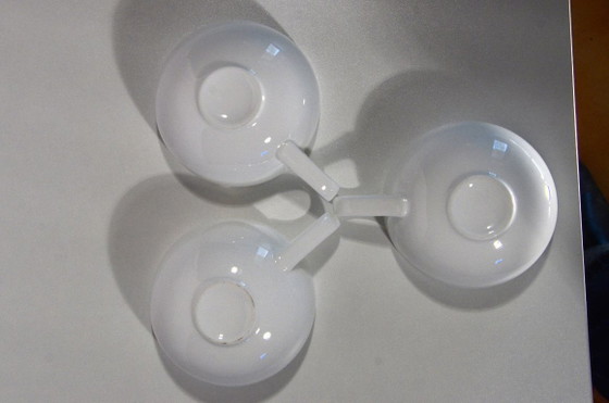 3 tazas de té de porcelana blanca, 10x5 cm, 200 ml. – Loza, Porcelain (photo 5 of 5)