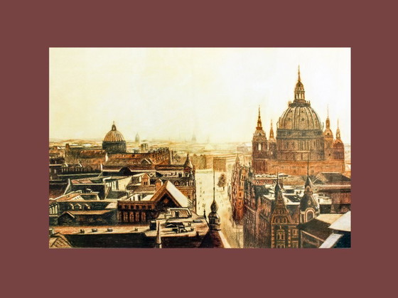 Image 1 of Berlin Cathedral. Berlin Cathedral. Germany drawing. Berlin cityscape.