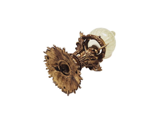 Empire bronzen hanglamp met uraniumglas, Frankrijk, jaren 1890 – Hanglampen (photo 8 of 13)