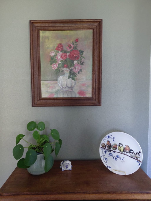 Vintage painting vase flowers from Lierssum