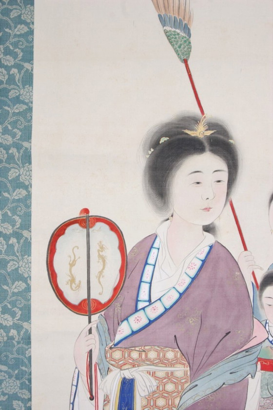 Image 1 of Takeuchi Hozan (Japón, 1872-1952) Pergamino colgante - 1927