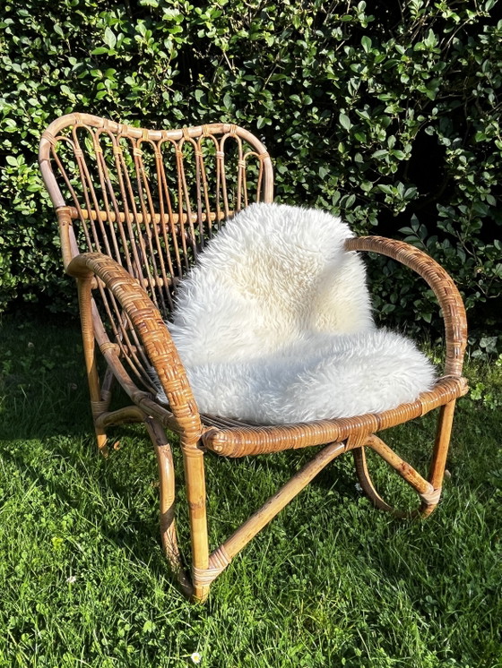 Fauteuil vintage en rotin – Rattan (photo 8 of 9)