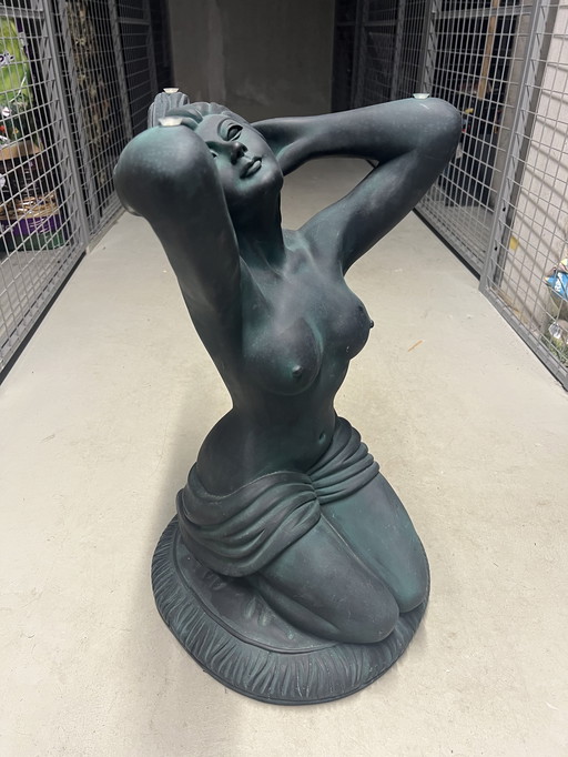 Art deco bijzettafel naakte vrouw 