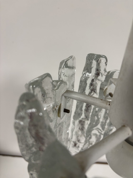 Image 1 of Ijsglas hanglamp van Kalmar Franken, geproduceerd in Oostenrijk gedurende de jaren 60