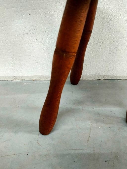 Tavolino laterale vintage a 3 gambe, tavolino per piante