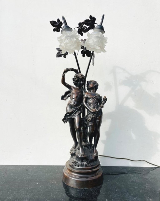 Art Nouveau 1900 style lamp after Auguste Moreau