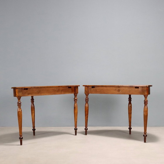 Image 1 of Antique walnut console tables