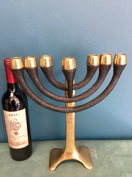 Candelabro David Marshall Menora in ottone massiccio