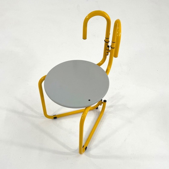 Image 1 of Silla Binda gris y amarilla de Luca Leonori y Stefano Stefani para Pallucco, década de 1980