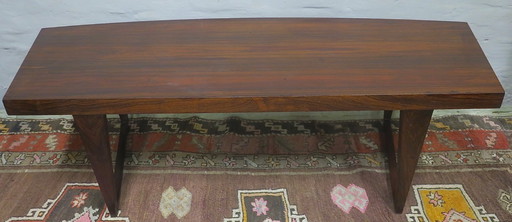 Leif Hansen Curved Coffee Table on Sled Feet, Denmark 1960s