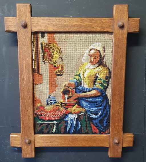 2233 Ricamo d'epoca La lattaia di Vermeer