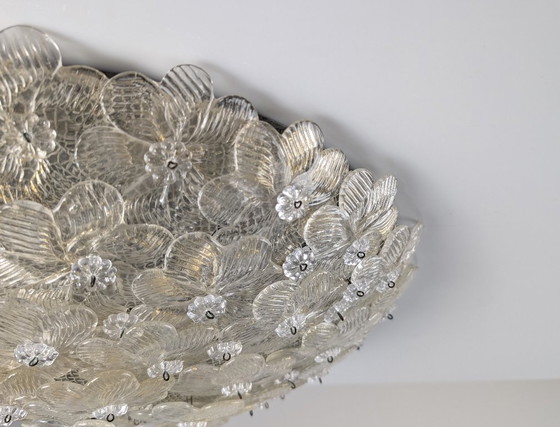 Barovier & Toso Murano Goldstaubglas Blumen Deckenleuchte, 1960er – Deckenleuchten (photo 10 of 10)