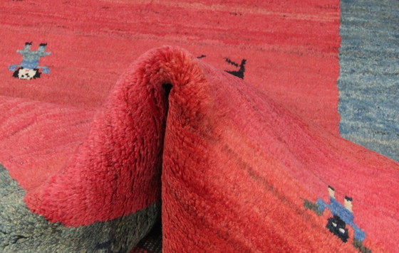 Image 1 of Alfombra oriental persa original Gabbeh Ghashghai, 202 cm x 118 cm, antigua, natural