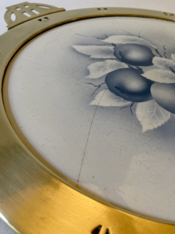 Image 1 of Vassoio in terracotta Art Nouveau con montatura in ottone