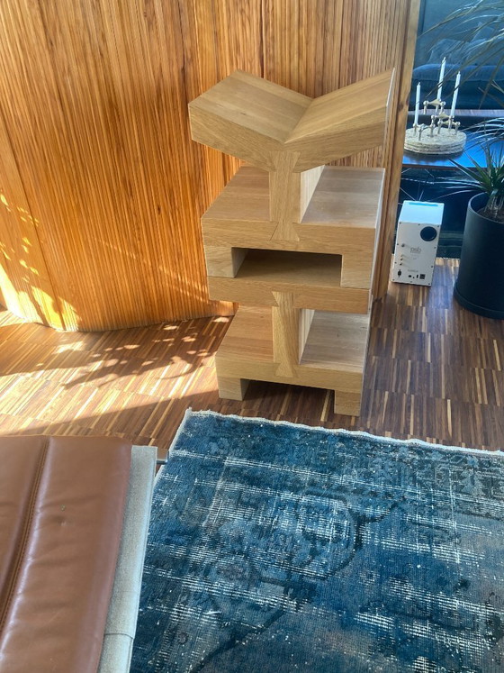 Image 1 of 2 rari tavolini laterali quadrati di piccole dimensioni della Gelderland – in rovere massello, design di Roderick Vos