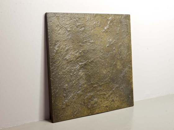 Image 1 of Mid-Century Ardesia Collection Brutalist Square Slate Stone Coffee Table in Pia Manu Style. Belgium, 1960s.