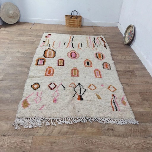 Azilal Wollen Vloerkleed – Berberkunst Handgemaakt (232×135 cm)