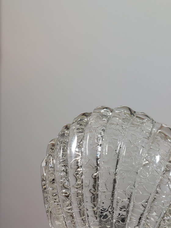 Image 1 of Vintage Murano wandlamp met craquelé glas en chroomafwerking