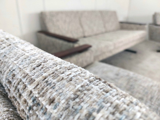 Volledig gerestaureerde Vintage Design 3-1-1 Zithoekset – Metal, Textile (photo 8 of 12)