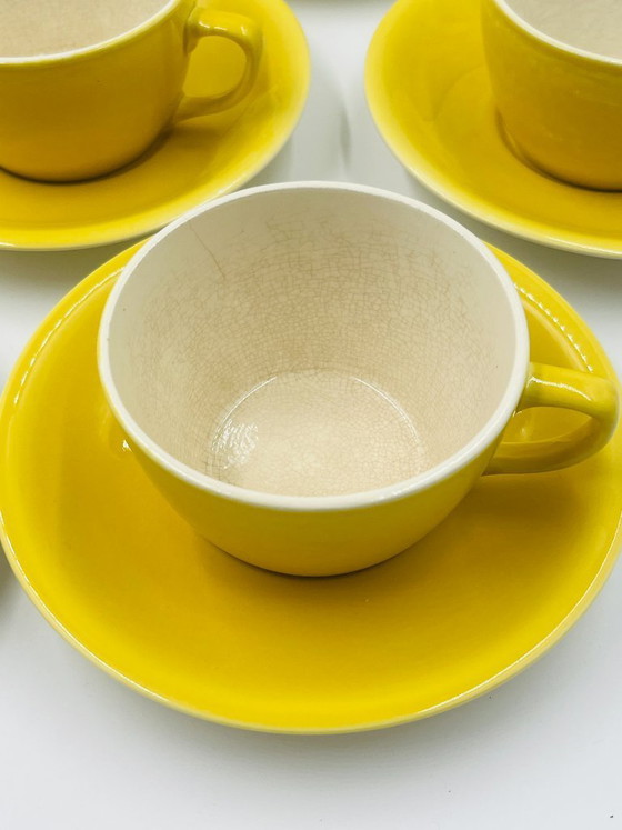 Image 1 of Vintage Boch Belgium 10-cup yellow tea set