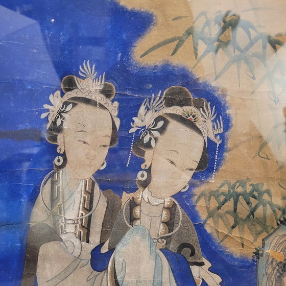 Image 1 of Gouache on parchment “Geishas”, Qing Dynasty, circa 1780 – China
