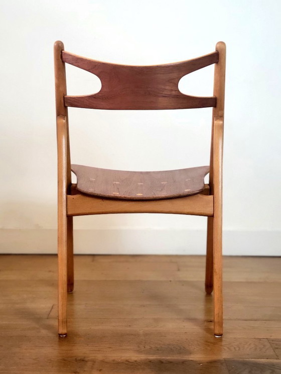 Image 1 of 5 sedie Sawbuck CH29 di Hans J. Wegner per Carl Hansen & Søn