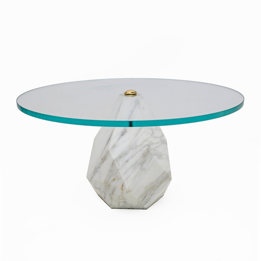 Mid-Century Modern Italian Carrara Marble Coffee Table, 1970s, Two Available