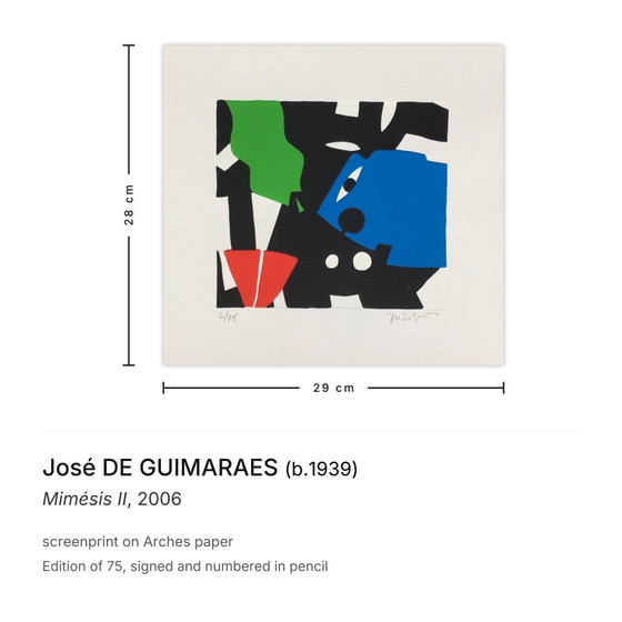 José DE GUIMARAES Signierter Siebdruck Mimésis II 2006 – Lithographien & Drucke, Paper (photo 3 of 5)