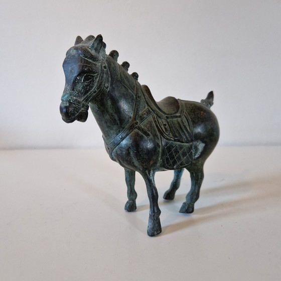Image 1 of Oud beeld uit de 20ste eeuw brons paard