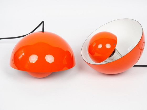 Image 1 of Paar van 2 Deense vintage lampen Bloempot door Verner Panton, Louis Poulsen, 1966