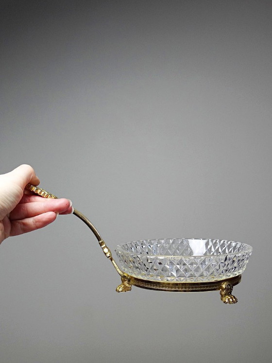 Image 1 of Sèvres crystal trinket tray, designed by L. Seiler, with an antique gilt mount