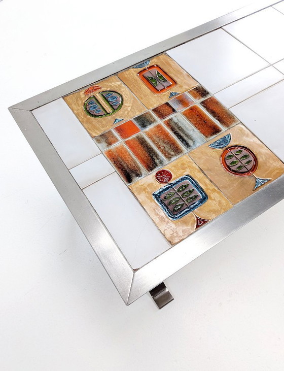 Image 1 of Tavolino da caffè in piastrelle di ceramica di Jean Gregorieff per Roche Bobois, anni '70