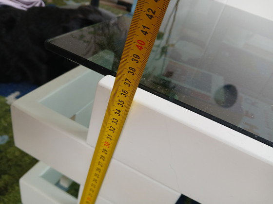 Image 1 of Tavolino laterale vintage in vetro fumé