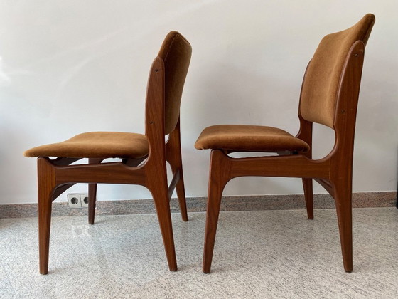 Image 1 of Vintage teak houten jaren 60 stoelen