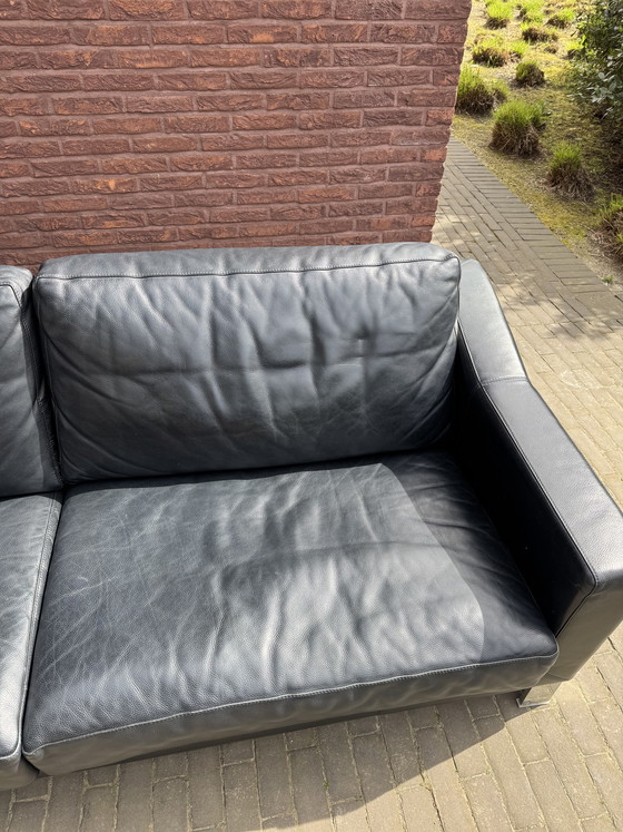 Image 1 of 2x Leolux three-seater leather sofas
