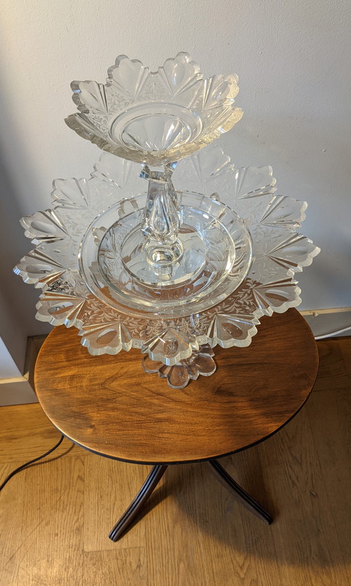 Etagère , piece de milieu,  glas/kristal begin1900