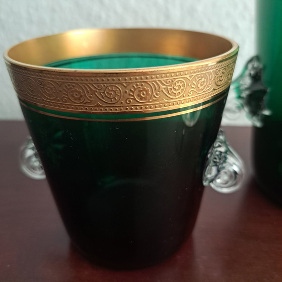 Set secchiello per il ghiaccio Theresienthal Concord Mintonborde verde smeraldo con bordo in vero oro 24 (photo 3 of 12)