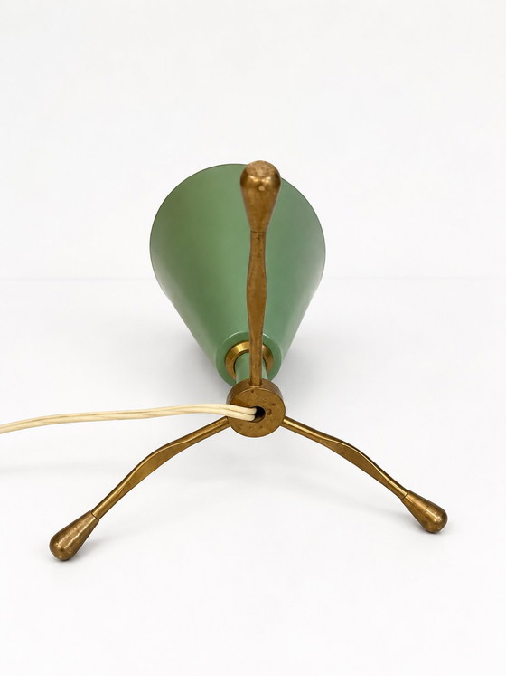 Image 1 of Green and Brass Stilnovo Style 1950s