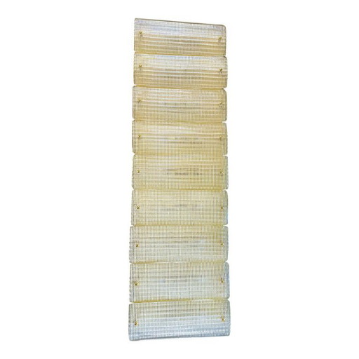 Elegant Italian Diamanté Murano Glass and Brass Flush Mount Wall Sconce Collection — Set of 4