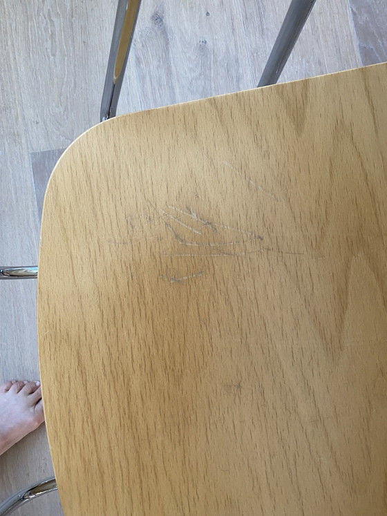 4x Gispen 216 Dining chairs, Plastic, Wood, Beige (photo 3 of 6)