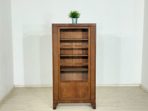 Elegant vintage bookcase made of solid wood / Art Deco