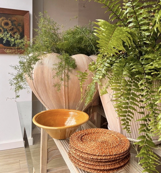 Image 1 of XXXL 'Pencil reed' rattan planter Vivai del sud style