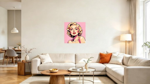 Pop Art Porträt Marilyn Monroe - (60x60 Cm)