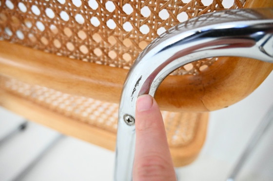 Sedie da pranzo Stile B32 di Marcel Breuer, Set di 6 – Rattan, Legno (photo 10 of 10)